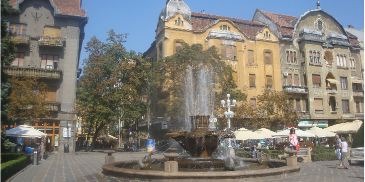 Timisoara-fontein-plein-Roemenië