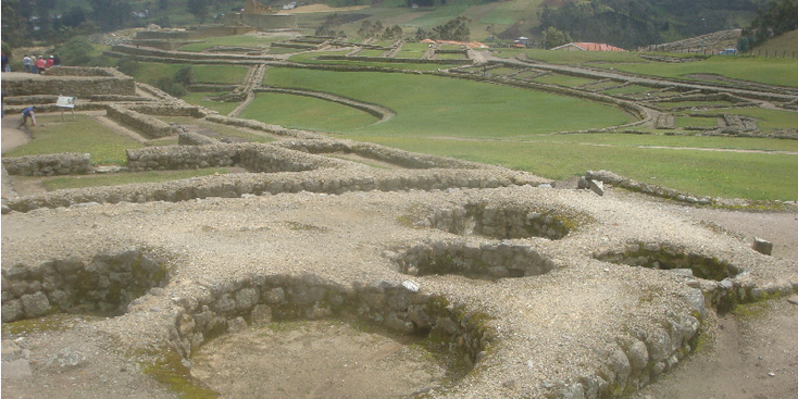 Ingapirca-Inca-ruiines-Cuenca-fundament-Inka-antiek-indianen-Ecuador