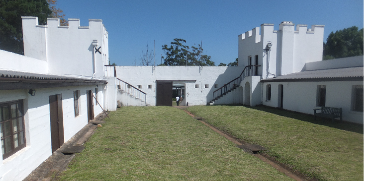 Nongqayi-Eshowe-White-Mudbrick-Nongqayi-Fort-Towers-South-Africa