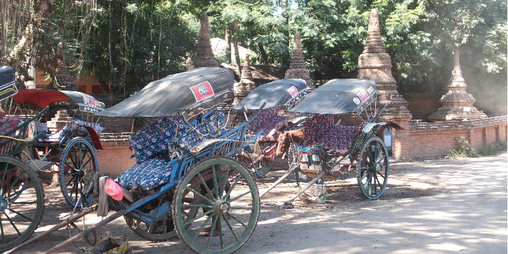 Bagan-cyclo-tempels-Nyaung-U-Myanmar-Birma