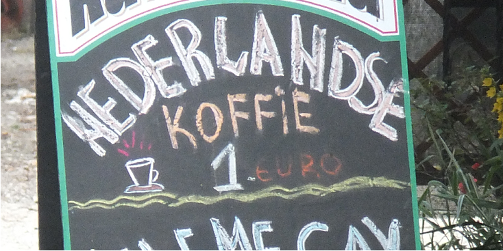 Ohrid-koffie-Nederlands-bord-Macedonië