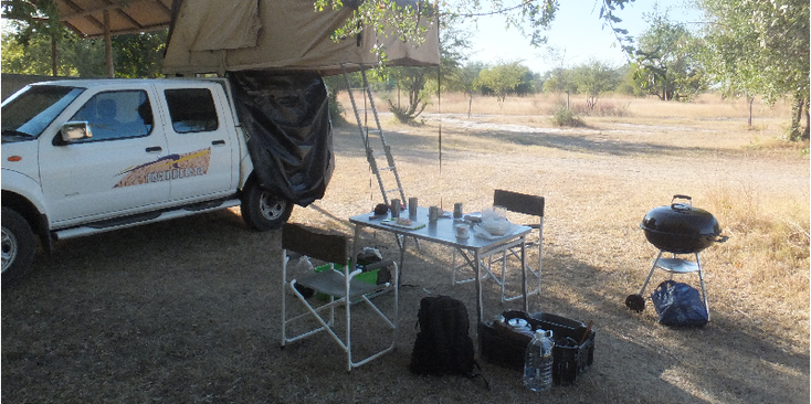 Gondwana-Chobe-River-Camp-Ngoma-grens-camping-landcruiser-tent-op-dak-Namibië