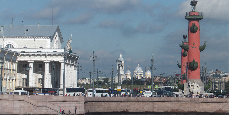 Rostral-zuilen-Sint-Petersburg-kade-Rusland