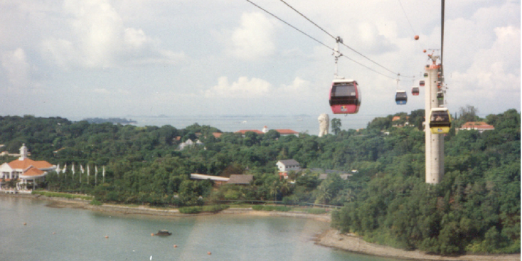 Singapore-Sentosa-pretpark-kabelwagen