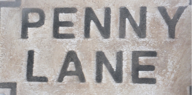 Penny-Lane-bord-Liverpool-Engeland