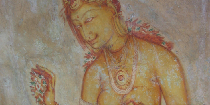 Sigirya-wandtekening-muurschildering-tekening-Sri-Lanka