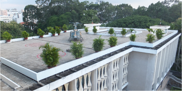 Reunification-Palace-Rooftop-Huey-helicopter-Ho-Chi-Minh-City-Vietnam