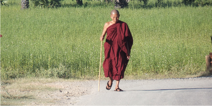 Bagan-tempels-Boeddhist-monnik-Myanmar-Birma