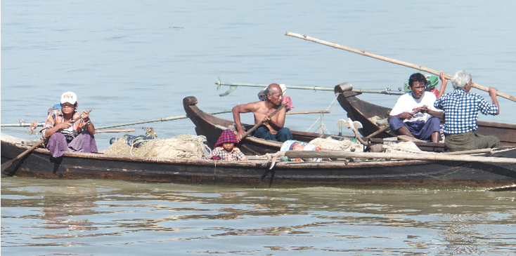Irrawaddy-rivier-boten-Myanmar-Birma
