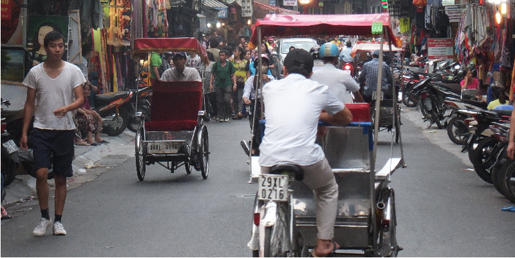 Cyclo-Hanoi-old-quarter-oude-wijk-Vietnam