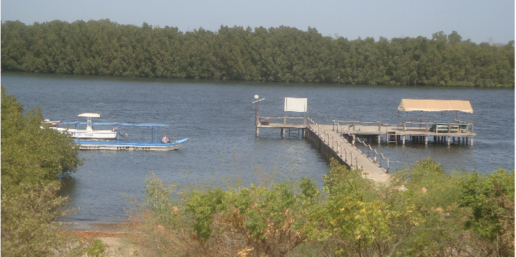 Toubakouta-Resort-Keur-Saloum-nationaal-park-Delta-Saloum-pier-boot-Senegal