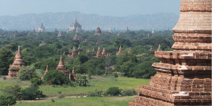 Bagan-tempels-Nyaung-U-Birma-Myanmar-vlakte