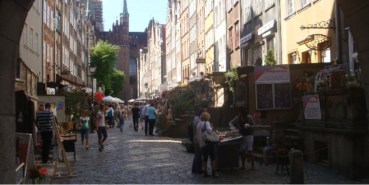 Gdansk-winkelstraat-Polen
