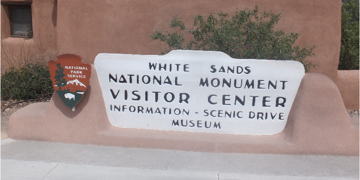 White-Sands-nationaal-monument-Visitor-Center-bord-Verenigde-Staten