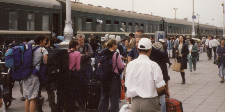 Ulan-Bator-Trans-Mongolië-Expres-trein-platform