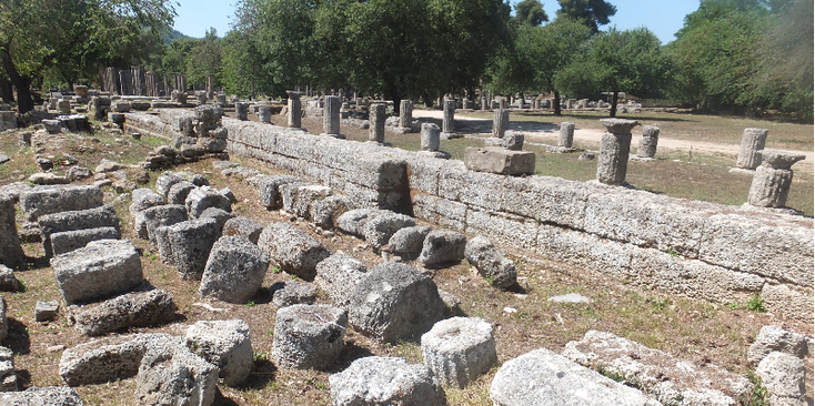 Olympia-Peleponnese-Grieks-Griekenland-tempel-Olympische-Spelen