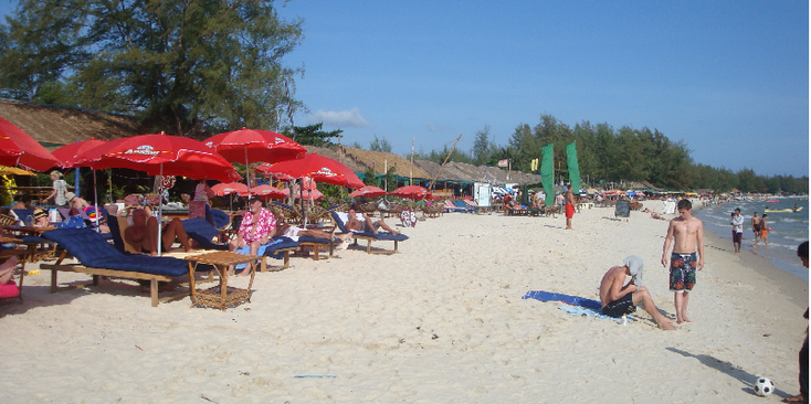 Sihanoukville-Cambodja-strand-zon-zand-zee