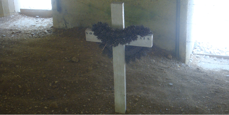 Verdun-Bayonets-Mon-de-La-Tranchee-des-Baionettes-Trench-Cross-Monument-France