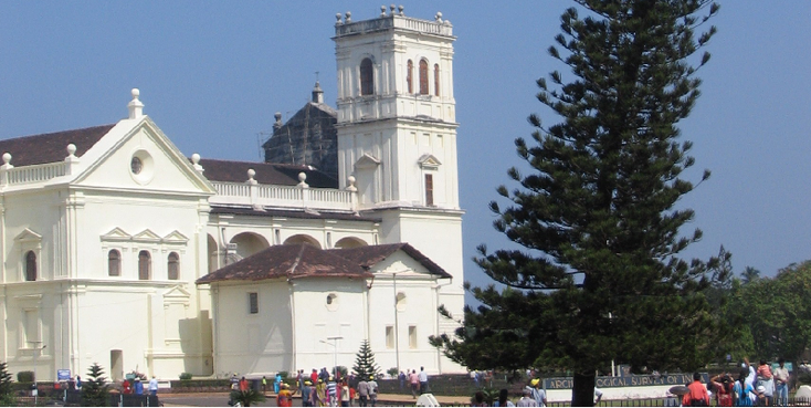 Old-Goa-Panaji-white-church-Portugese-India