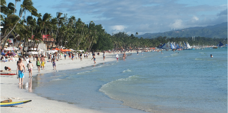Boracay-White-Beach-strand-palmboom-strandstoel-zee-Filipijnen