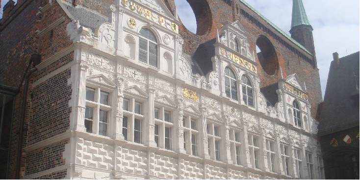 Lubeck-Hanze-stad-gekleurde-koopmanshuizen-vakman-huizen-Duitsland