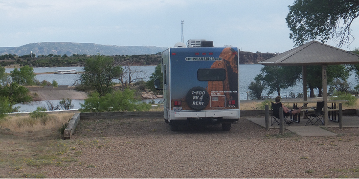 Conchas-Lake-campground-camper-Verenigde-Staten