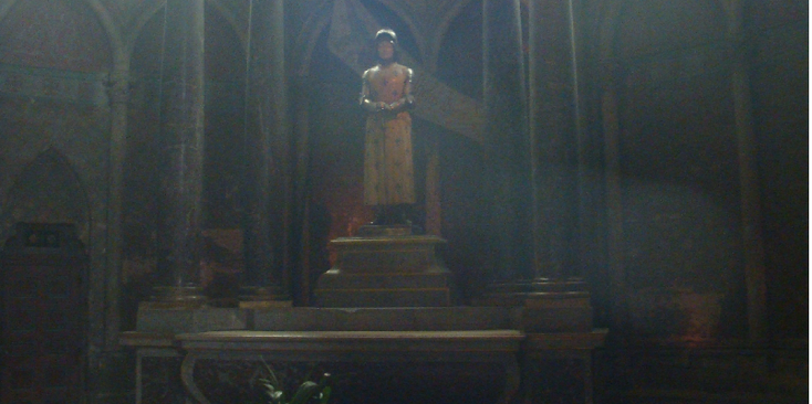 Reims-kathedraal-Jeanne-d'Arc-koningen-gekroond-Frankrijk-beelden