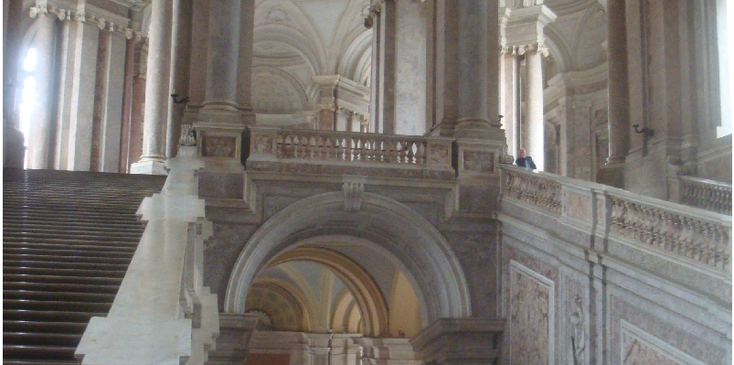Caserta-Italië-paleis-Koninklijk-trappen
