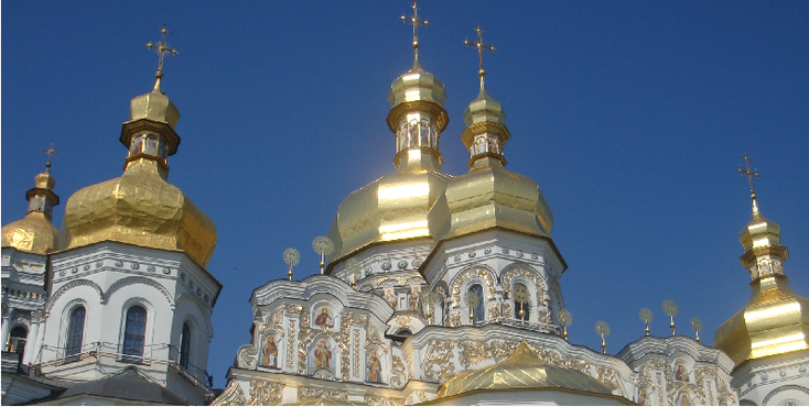Dormition-Cathedral-kathedraal-koepel-goud-kruis-kerk-Kiev-Oekraïne