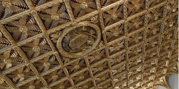 Bojnice-gouden-hal-plafond-kasteel-Slowakije