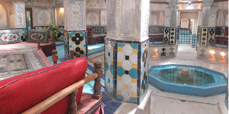 Kashan-e-sultan-Mir-Ahmad-traditioneel-huis-hamam-hammam-Iran-zwembad