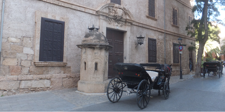 Palma-de-Mallorca-koets-paard-en-wagen-Seu-kathedraal-Spanje