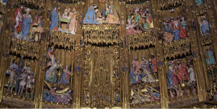 Toledo-kathedraal-altaar-pronkstuk-goud-Spanje