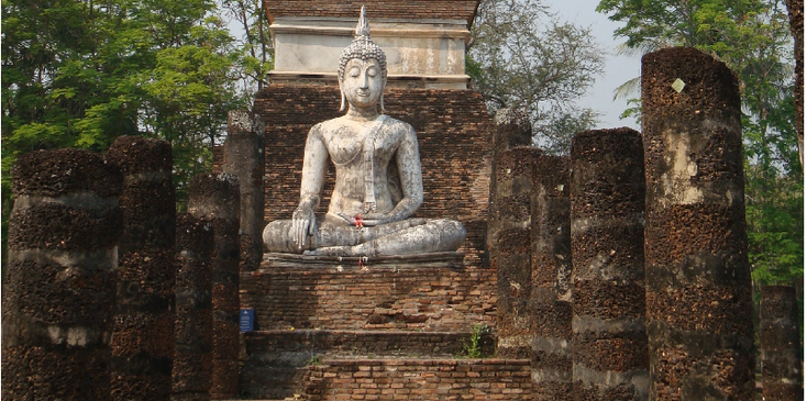 Sukothai-Boeddha-beeld-Historical-historisch-Park-tempels-Thailand