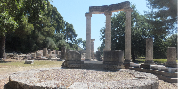 Olympia-Philippeion-Peleponnese-Grieks-Griekenland-tempel-Olympische-Spelen-archeologie-oudheid-antiek