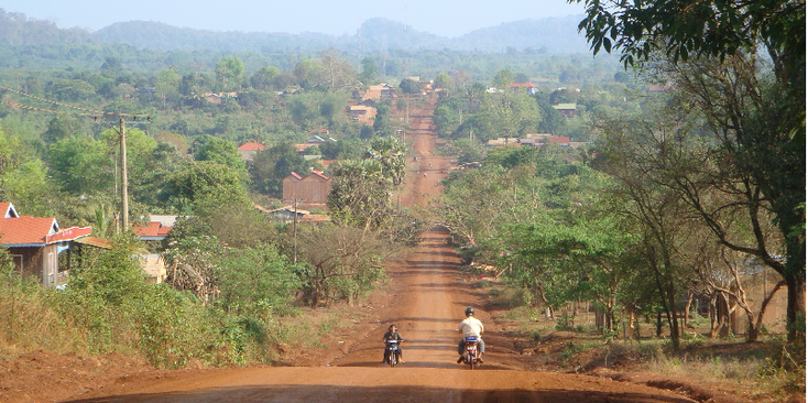Ratanakiri-Ban-Lung-stof-weg-Cambodja