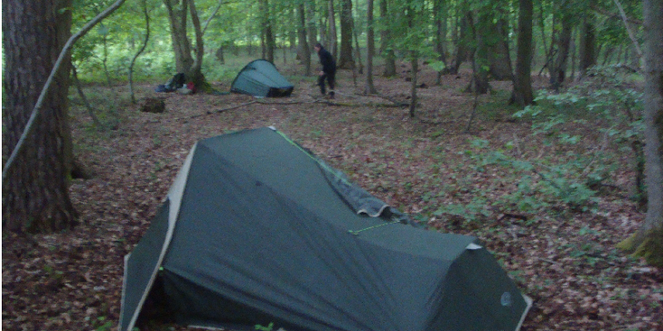 Compiègne-Forret-bos-tent-wildkamperen-Frankrijk
