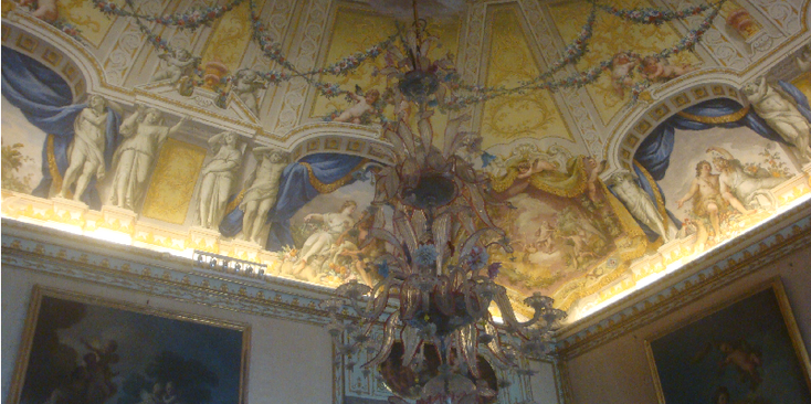 Caserta-Palazzo-Reale-de-Italië-paleis-Koninklijk-kamers-plafond