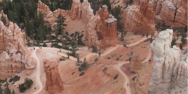 Bryce-Nationaal-park-wandelpad-rode-kegels-Utah-Verenigde-Staten