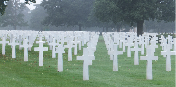 Colleville-sur-Mer-Amerikaanse-begraafplaats-Normandië-Frankrijk-witte-kruizen