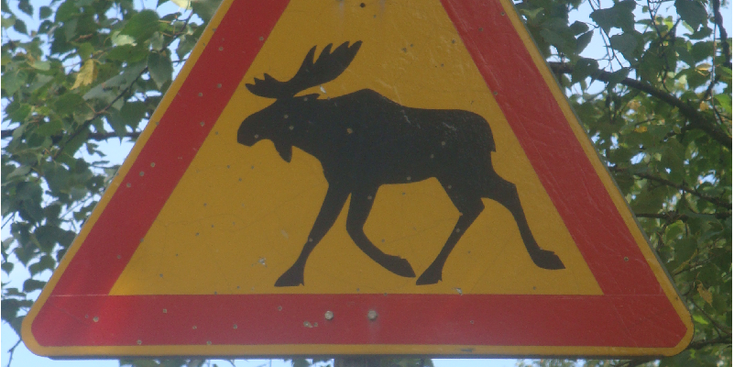 Eland-bord-waarschuwingsbord-weg