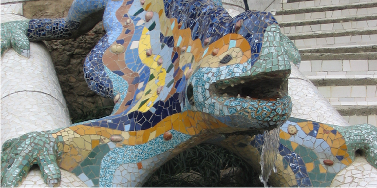 Quell-park-Gaudi-el-drag-Barcelona-Spanje