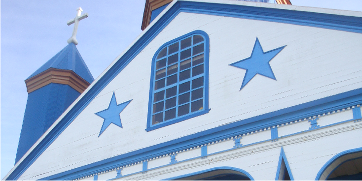 Tenaun-Chiloe-kerk-blauw-wit-Chili