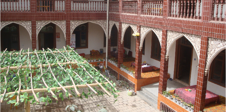 Old-City-Hostel-Kashgar-binnenplaats-China