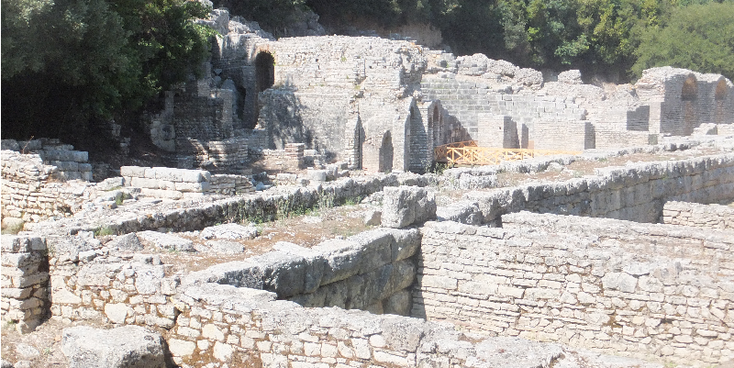 Butrint-theater-badhuis-agora-forum-ruïnes-Romeins-archeologie-Albanië