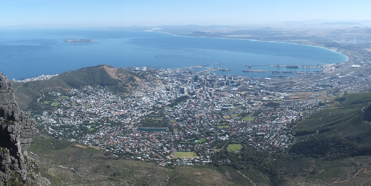 Kaapstad-City-Bowl-Tafelberg-baai-Robbeneiland-haven-Zuid-Afrika