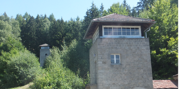 Flossenburg-concentratiekamp-Gedenkstatte-wachttoren-nazi-SS-Duitsland