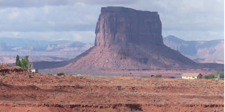 Monument-Valley-rode-rots-Navajo-indianen-Verenigde-Staten
