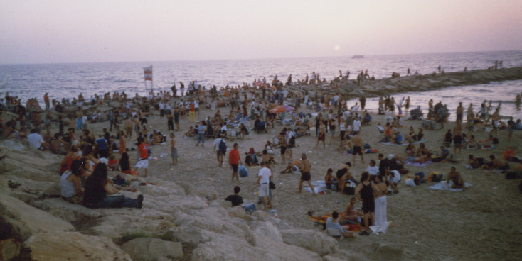 Tel-Aviv-strand-vrijdagavond-Israël-trommel