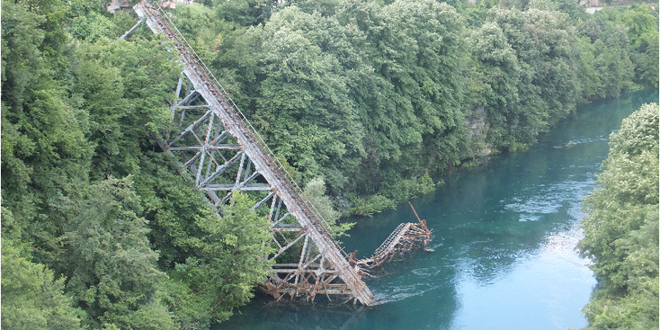 Jablanica-Slag-bij-Neretva-vernielde-spoorbrug-museum-Bosnië-Herzegovina